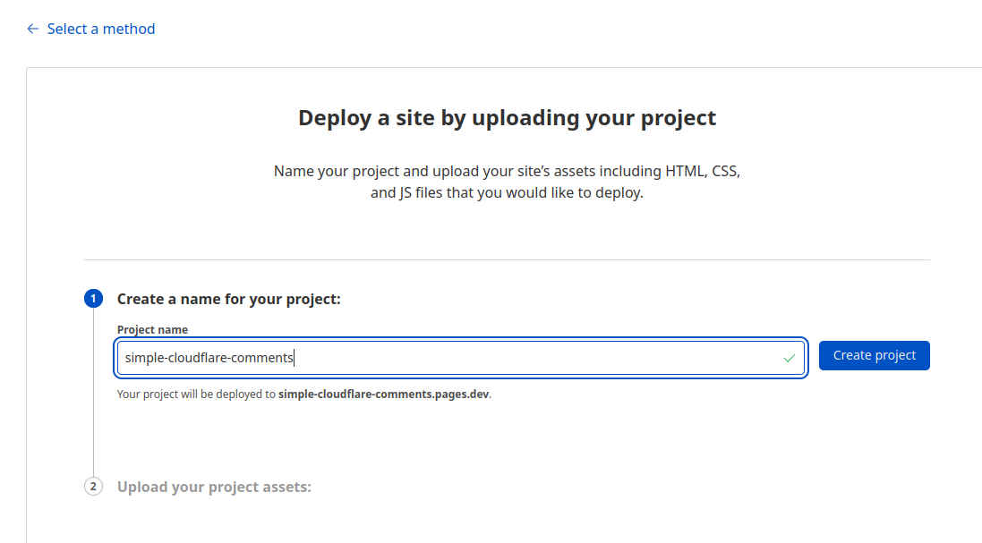 Setting the project name